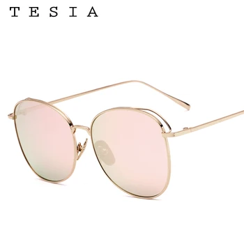 

TESIA Flat Panel Mirror Sunglasses Men Mercury Coating Square Sun Glasses Male Brand Designer UV400 Eyewear T905