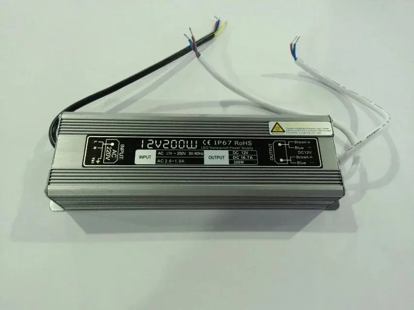 IP67 waterproof 12v 200w led driver AC110v 220v to DC12v constant voltage led transformer led power supply 20pcs/lot wholesale
IP67 waterproof 12v 200w led driver AC110v 220v to DC12v constant voltage led transformer led power supply 20pcs/lot wholesale
