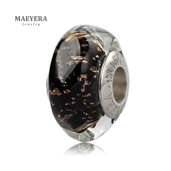 MAEYERA Jewelry Real S925 Lampwork Beads Black Gold Sand Murano Glass Beads Fit European Charm Bracelet 920361
MAEYERA Jewelry Real S925 Lampwork Beads Black Gold Sand Murano Glass Beads Fit European Charm Bracelet 920361