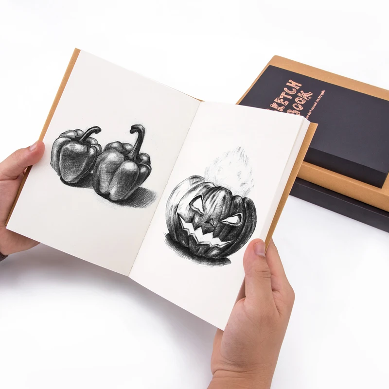 Potentate A4/A5 Sketchbook Notepad for Artist Sketch Drawing Design, 120Sheet Vintage Sketch Book Diary Drawing Notebook Gift 15
