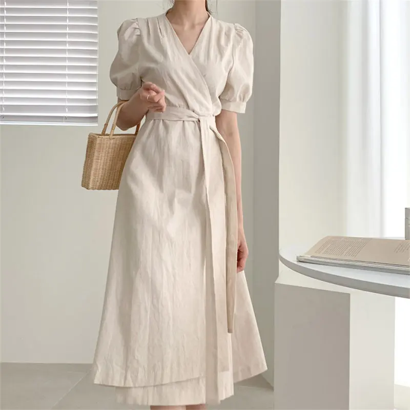 Alien Kitty Elegant Vintage V-Neck Slim Lace Up Sweet Solid Short Sleeves New 2019 Korea Slender Women Long Cotton Linen Dresses
Alien Kitty Elegant Vintage V-Neck Slim Lace Up Sweet Solid Short Sleeves New 2019 Korea Slender Women Long Cotton Linen Dresses