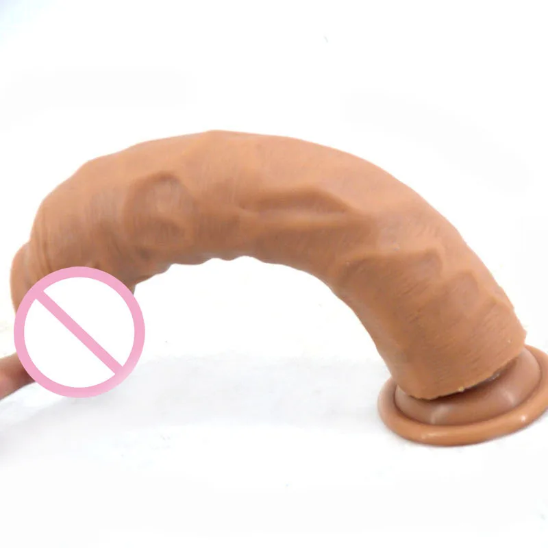 Double layer silicone dildo Realistic glans Suction Cup high elasticity Sexy Toy For Woman Faak Insert Vagina Soft comfortable