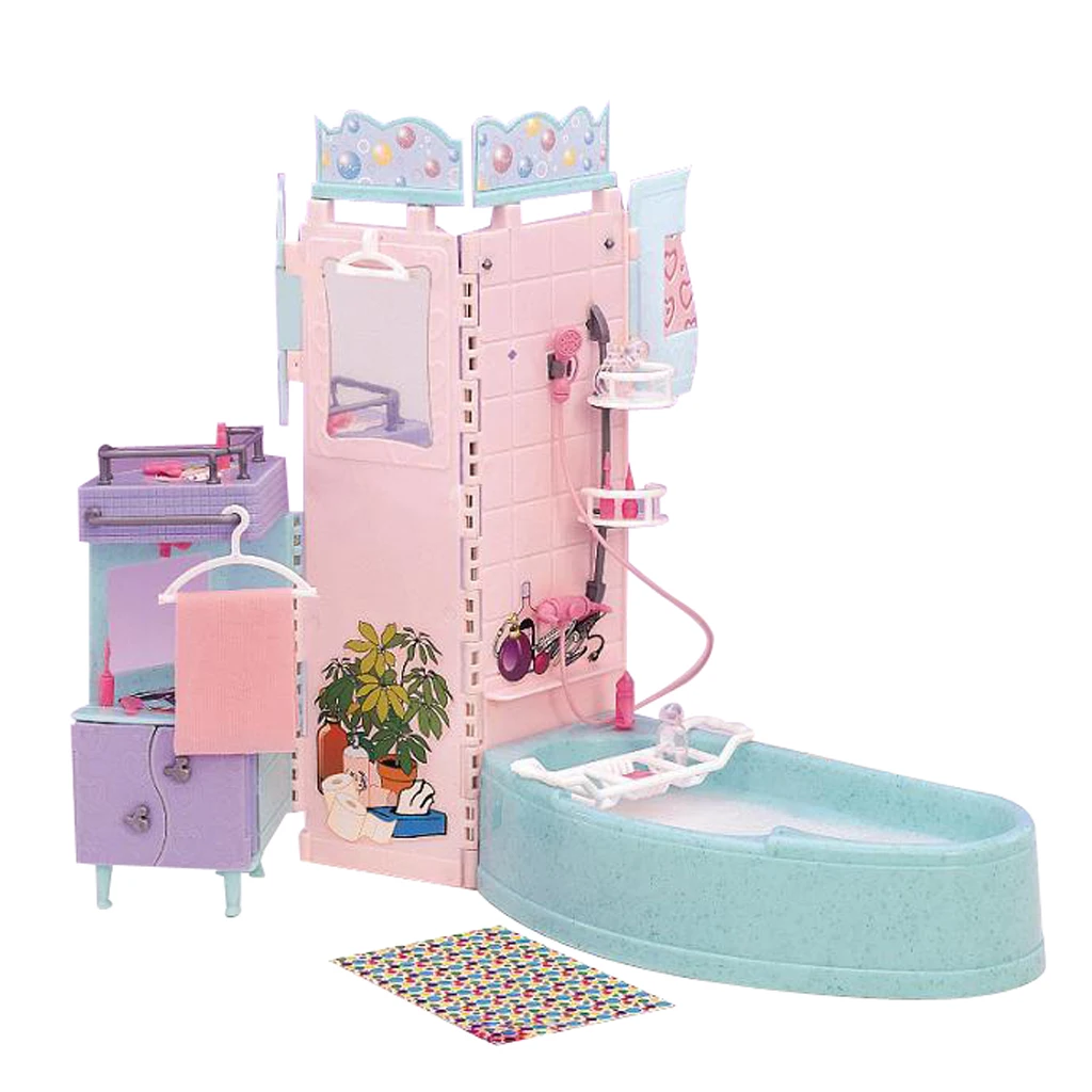 Miniature Bathtub Sink Furniture for Dollhouse Hot Toys Action Figures Summer Accessory