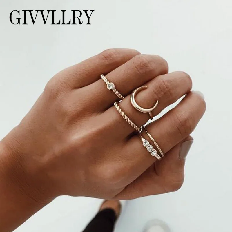 GIVVLLRY Minimalist Moon Midi Rings for Women Elegant Boho Classic Gold Color Geometric Twist Knuckle Rings Set Fashion Jewelry
GIVVLLRY Minimalist Moon Midi Rings for Women Elegant Boho Classic Gold Color Geometric Twist Knuckle Rings Set Fashion Jewelry