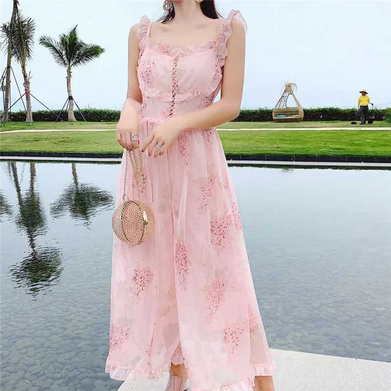 Runway 2019 Summer Bohemian Holiday Rompers Jumpsuit Women Spaghetti Strap Chiffon Flower Print Pink Wide-Leg Jumpsuits
Runway 2019 Summer Bohemian Holiday Rompers Jumpsuit Women Spaghetti Strap Chiffon Flower Print Pink Wide-Leg Jumpsuits