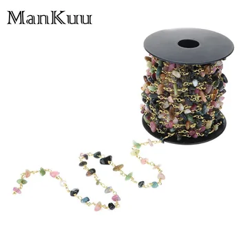Mankuu Tourmaline Chips Bead Chains Wholesale Natural Stone Bead Chains For Jewelry Making Gold Plating Small Bead Chains 5M/Lot
Mankuu Tourmaline Chips Bead Chains Wholesale Natural Stone Bead Chains For Jewelry Making Gold Plating Small Bead Chains 5M/Lot