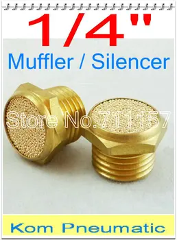 

100x Free Shipping Pneumatic 1/4" Inch Brass Exhaust Silencer Muffler , Air Valve Cylinder Noise Filter Reducer BSLM-02