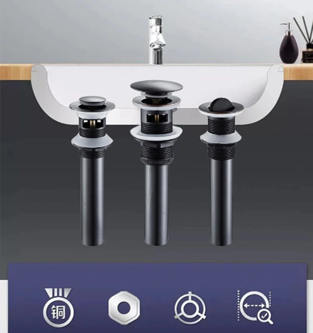 Generic Luxury Bathroom Basin Sink Pop Up Drain & Flip Up Drain Brwith