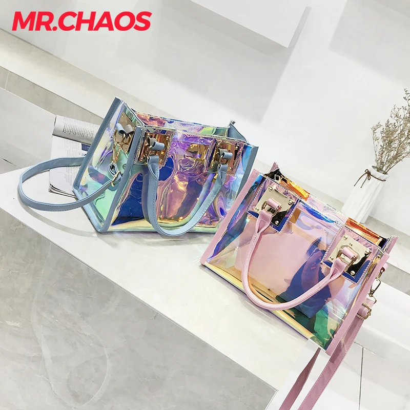 2018 New Transparent Hologram Laser Messenger Bag Women Pink Jelly bags Female Harajuku Big Tote Girl Handbags Bolsas 
2018 New Transparent Hologram Laser Messenger Bag Women Pink Jelly bags Female Harajuku Big Tote Girl Handbags Bolsas