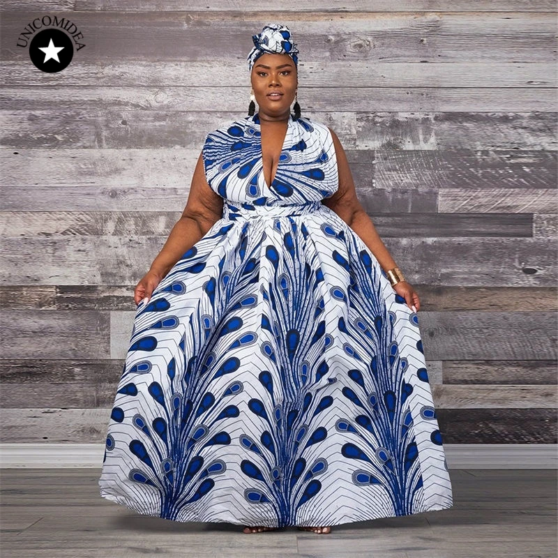 Plus Size Summer Maxi Dresses Feather Floral Multiway Swing Dress Women Sleeveless Convertible Infinity Robe Wrap African Dress
Plus Size Summer Maxi Dresses Feather Floral Multiway Swing Dress Women Sleeveless Convertible Infinity Robe Wrap African Dress
