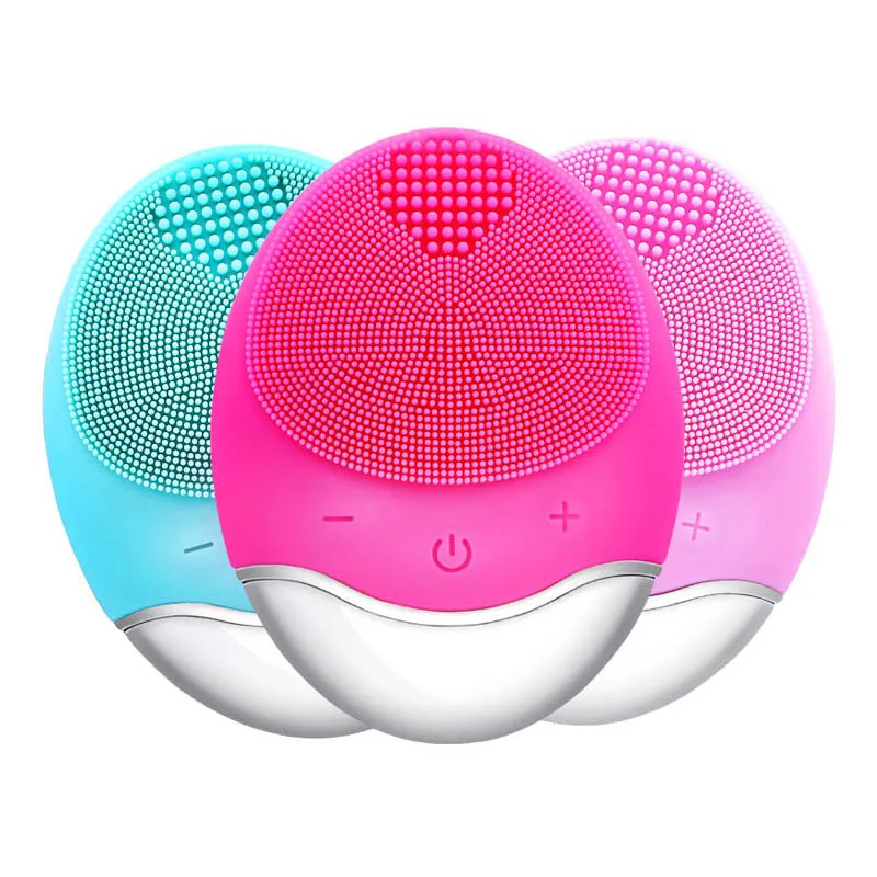 Facial Cleansing Brush Bamboo Charocal Silica Gel Face Cleaning Device with Anion Importer Cotton Drying Wipes as Gifts