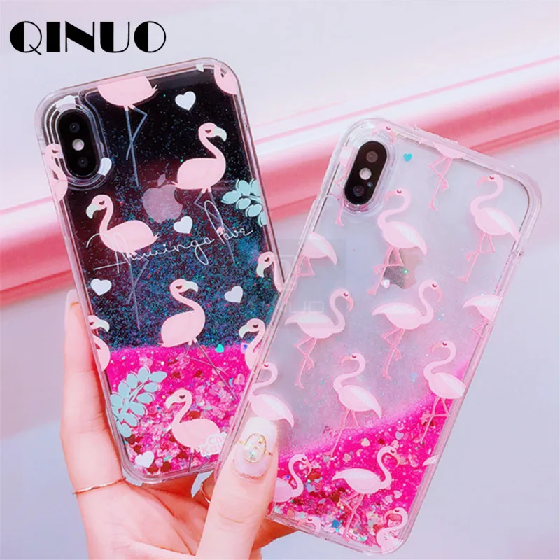 QINUO Colorful Flamingos Glitter Dynamic Quicksand Liquid Sequins Phone Case For iPhone 8 7Plus 6s Plus X Back Cover Coque
QINUO Colorful Flamingos Glitter Dynamic Quicksand Liquid Sequins Phone Case For iPhone 8 7Plus 6s Plus X Back Cover Coque
