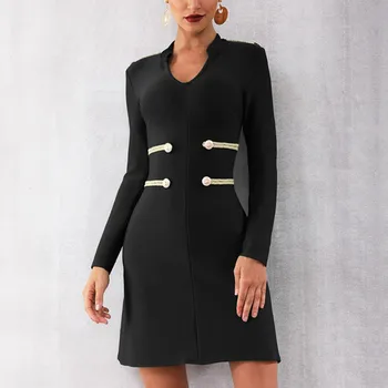 DressBird Women Spring Long Sleeve Bodycon Bandage Dress Vestidos Elegant One Neck Mini Red Green Black Club Party Runway Dress 
DressBird Women Spring Long Sleeve Bodycon Bandage Dress Vestidos Elegant One Neck Mini Red Green Black Club Party Runway Dress