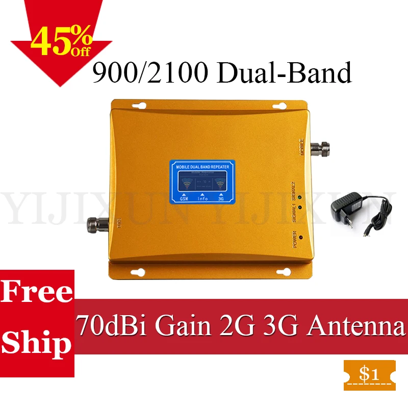Cellular 2G 3G Repeater GSM 900 3G 2100 mhz Dual Band Booster 3G WCDMA 2100 Cellular Mobile Amplifier 900/2100Mhz 2g 3g Antenna
Cellular 2G 3G Repeater GSM 900 3G 2100 mhz Dual Band Booster 3G WCDMA 2100 Cellular Mobile Amplifier 900/2100Mhz 2g 3g Antenna