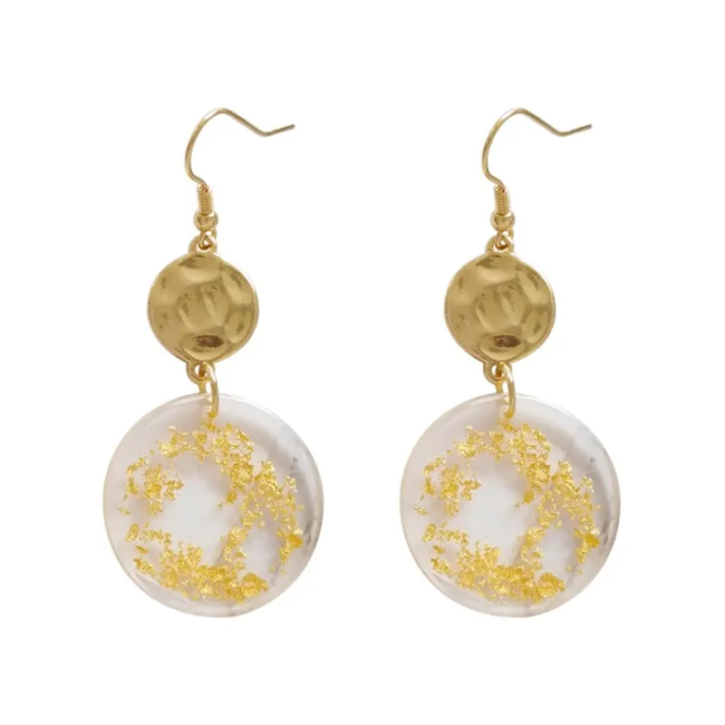 Fashion Newest Designs Jewelry White And Black Female Gold Foil Pattern Earrings For Women
Fashion Newest Designs Jewelry White And Black Female Gold Foil Pattern Earrings For Women