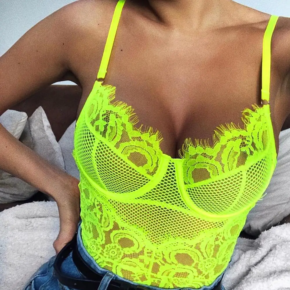 Srogem Neon Summer Green Lace Bodysuit Women Floral Embroidery Bow Tie Transparent Sexy Bodysuit Jumpsuit Overalls Party
Srogem Neon Summer Green Lace Bodysuit Women Floral Embroidery Bow Tie Transparent Sexy Bodysuit Jumpsuit Overalls Party