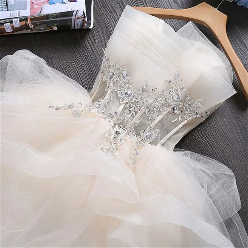 Simple & Elegant Short Appliqued Tulle Prom Dress Sexy Strapless Champagne / Burgundy Bridesmaid Dress Short Formal Party Dress
Simple & Elegant Short Appliqued Tulle Prom Dress Sexy Strapless Champagne / Burgundy Bridesmaid Dress Short Formal Party Dress
