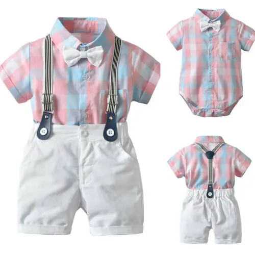 2019 Summer Vestidos Daily Party Toddler Baby Boy Gentleman Suit Plaid Bow Tie T-Shirt Shorts Pants Outfit Set Children Clothes
2019 Summer Vestidos Daily Party Toddler Baby Boy Gentleman Suit Plaid Bow Tie T-Shirt Shorts Pants Outfit Set Children Clothes