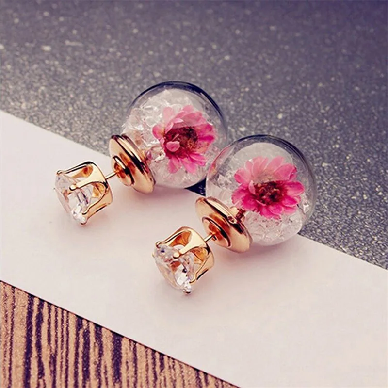 Women Elegant Crystal Glass Ball Dry Flower Rhinestone Metal Stud Earrings For Women Jewelry Earring Set Christmas Jewelry
Women Elegant Crystal Glass Ball Dry Flower Rhinestone Metal Stud Earrings For Women Jewelry Earring Set Christmas Jewelry