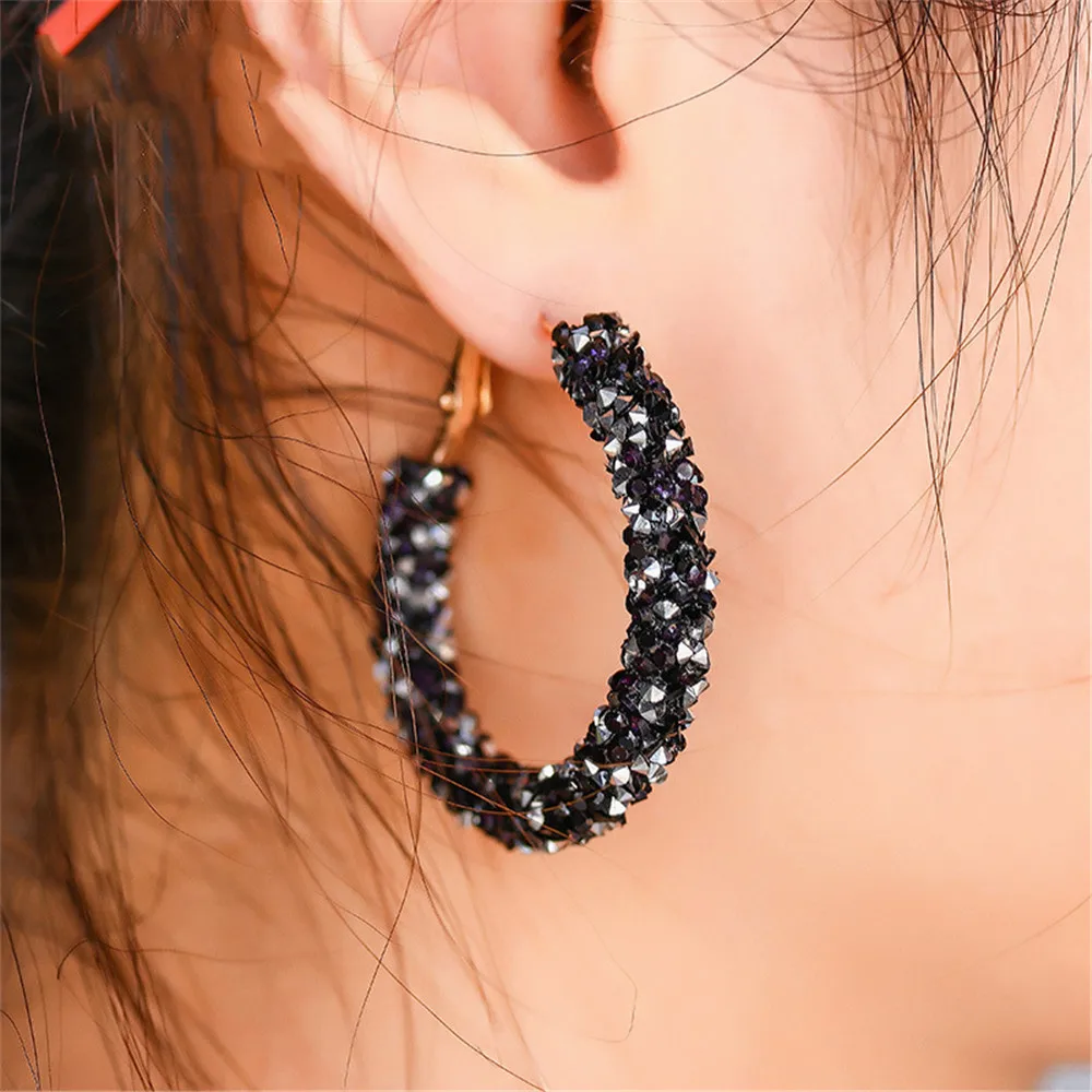 New Designer 6 Color Austrian Crystal Hoop Earrings For Women Geometric Round Shiny Resin Rhinestone Earring Party Jewelry
New Designer 6 Color Austrian Crystal Hoop Earrings For Women Geometric Round Shiny Resin Rhinestone Earring Party Jewelry