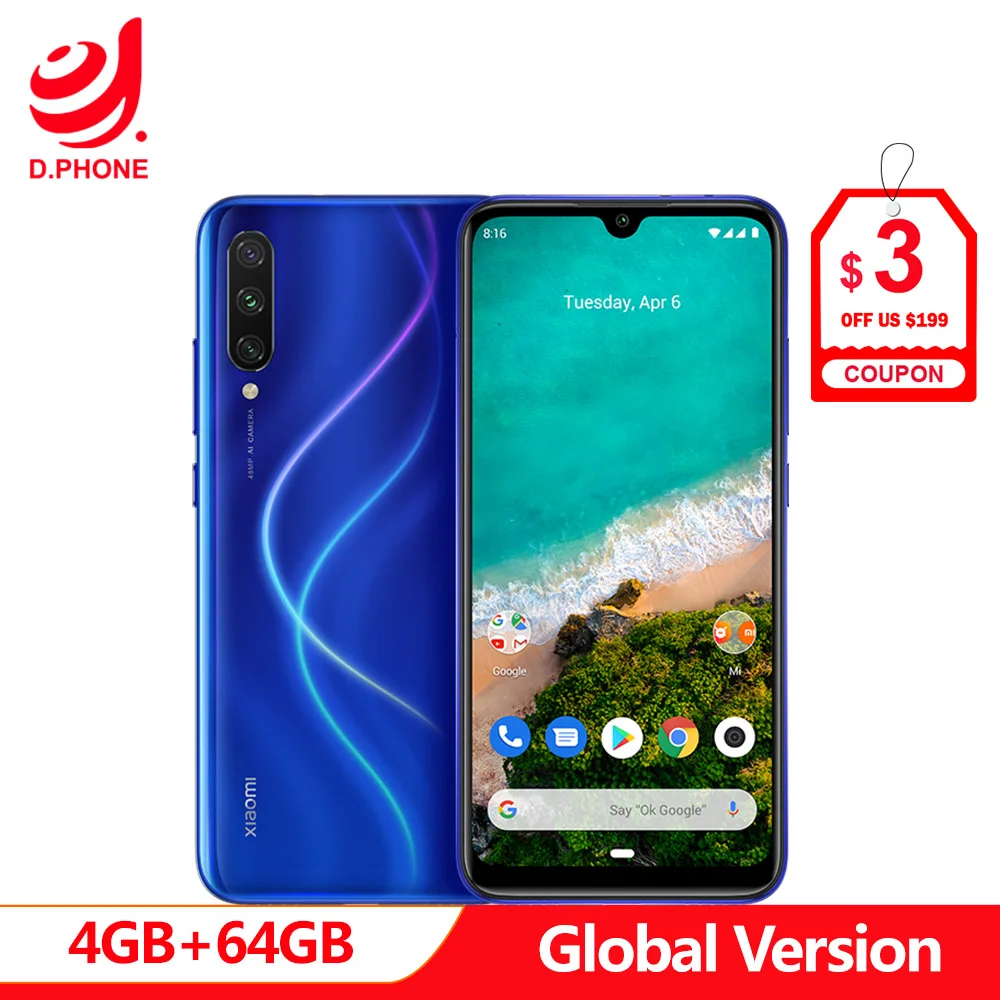 Global Version Xiaomi MI A3 4GB 64GB Snapdragon 665 Octa Core 48MP Triple Cameras 32MP Front Camera 4030mAh Smartphone
Global Version Xiaomi MI A3 4GB 64GB Snapdragon 665 Octa Core 48MP Triple Cameras 32MP Front Camera 4030mAh Smartphone