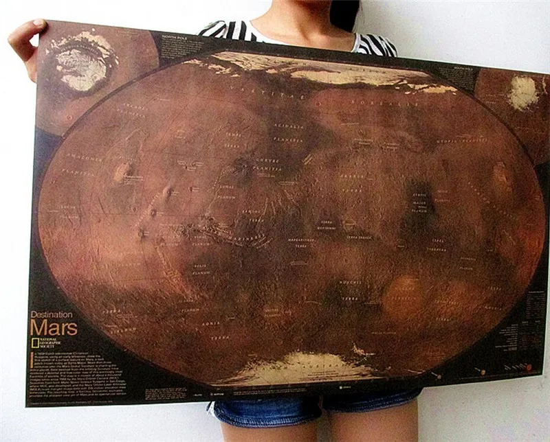 Wall Sticker Large Size Vintage Mars Map Poster Bar Home Decor Retro Kraft Paper Painting 72x46cm Wallpaper
Wall Sticker Large Size Vintage Mars Map Poster Bar Home Decor Retro Kraft Paper Painting 72x46cm Wallpaper