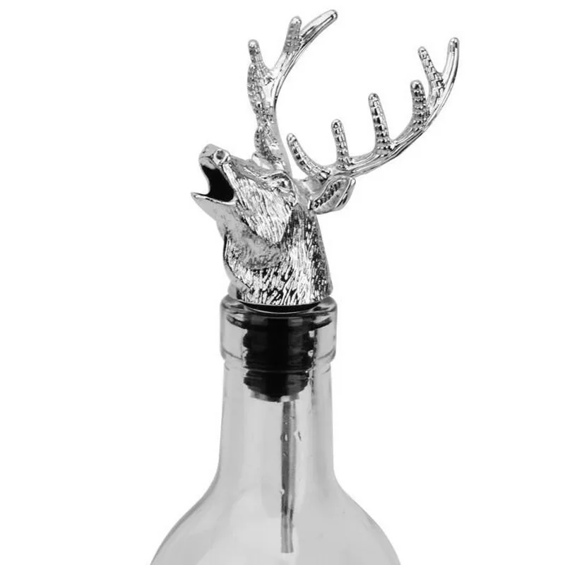 Image Creative deer head mouth wine stopper personality wine bottle mouth bar tools wine pourers accessories