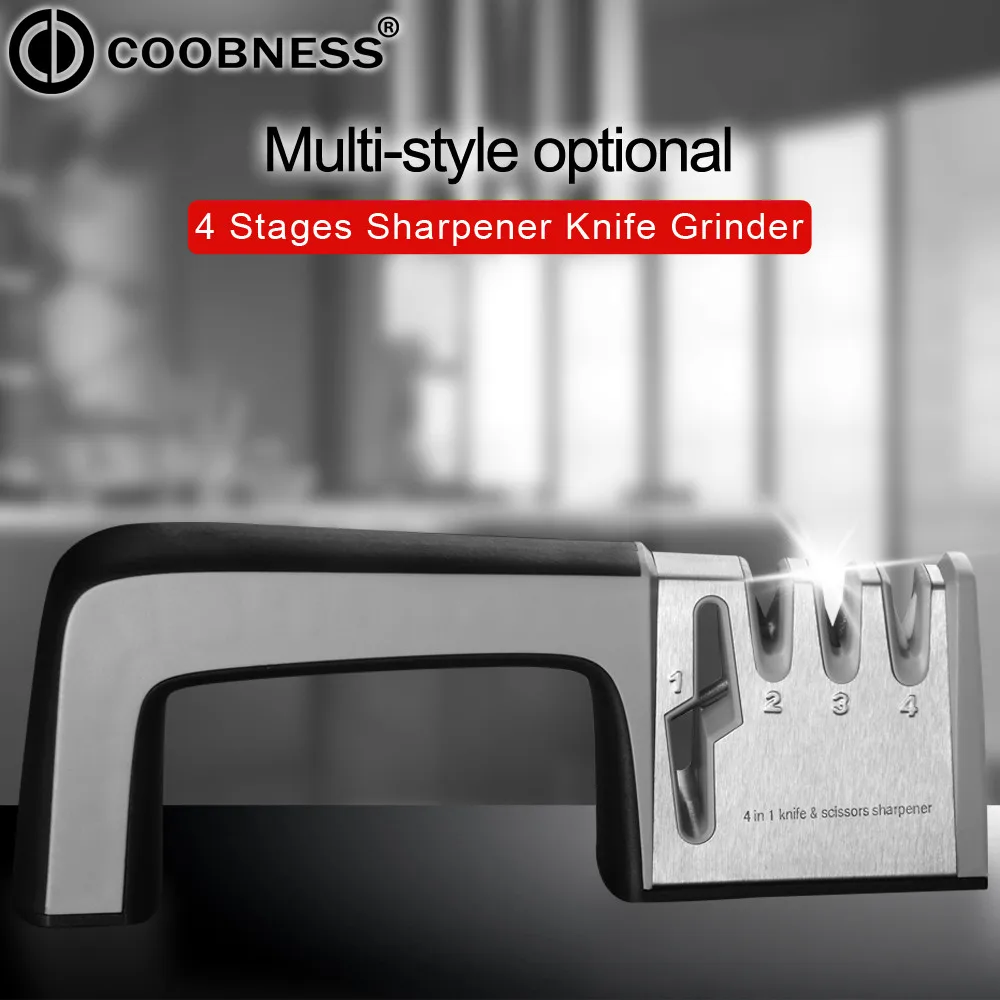 COOBNESS 4 Stages Professional Kitchen Sharpening Stone Grinder knives Whetstone Tungsten Diamond Ceramic Knife Sharpener
COOBNESS 4 Stages Professional Kitchen Sharpening Stone Grinder knives Whetstone Tungsten Diamond Ceramic Knife Sharpener