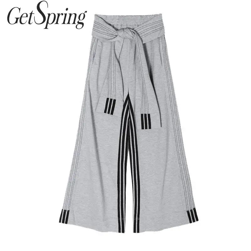 GetSpring Women Trousers Striped Patchwork Knitted Pants Elastic Waisted Loose Pants Women Flare Pants High Waist Long Trousers
GetSpring Women Trousers Striped Patchwork Knitted Pants Elastic Waisted Loose Pants Women Flare Pants High Waist Long Trousers