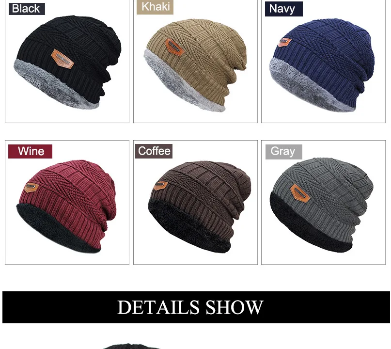 Men's Hat Fashion Knitted Fall Winter Thick warm 1Pc Sadoun.com