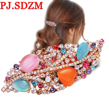 Luxury Austria Rhinestone Hairpins Horsetail Opal Leaf Style Clip Crystal Hair Clip Girl Fashion Barrettes Hair Accessory Gift
Luxury Austria Rhinestone Hairpins Horsetail Opal Leaf Style Clip Crystal Hair Clip Girl Fashion Barrettes Hair Accessory Gift