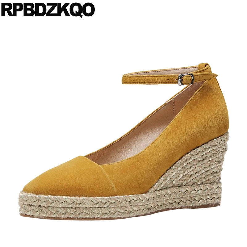 8cm suede handmade ankle strap 2018 genuine leather size 4 34 yellow pointed toe platform shoes wedge high heels pumps ladies
8cm suede handmade ankle strap 2018 genuine leather size 4 34 yellow pointed toe platform shoes wedge high heels pumps ladies