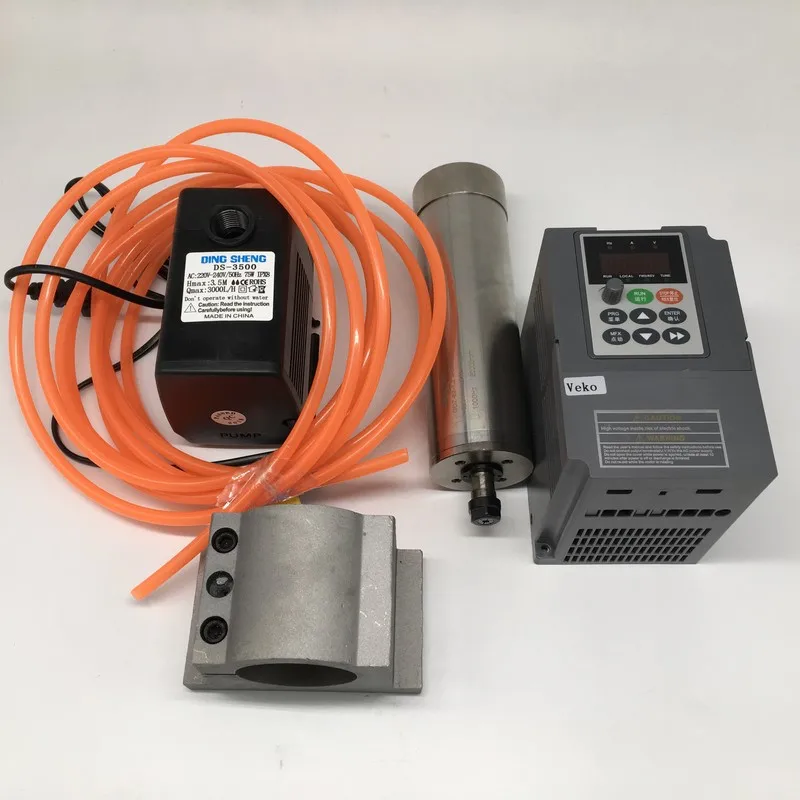380V 2.2KW 24000rpm ER20 80mm Water Cooled Spindle Motor + 2.2kw Inverter VFD+75W Water Pump Kit for CNC Engraving Router
380V 2.2KW 24000rpm ER20 80mm Water Cooled Spindle Motor + 2.2kw Inverter VFD+75W Water Pump Kit for CNC Engraving Router