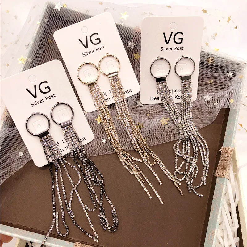 Korea New Alloy Zircon Tassel Chains Round Circle Fashion Spring Drop Earrings Fashion Jewelry Accessories For Woman-SWD5
Korea New Alloy Zircon Tassel Chains Round Circle Fashion Spring Drop Earrings Fashion Jewelry Accessories For Woman-SWD5