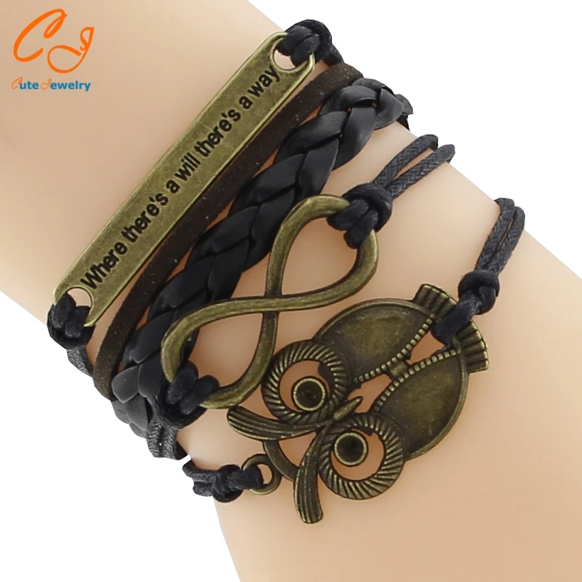 2016 Multilayer Braided Men Bracelets Vintage Owl Dragon Infinity Charms Multicolor Woven Leather Bracelets Bangles Jewelry
2016 Multilayer Braided Men Bracelets Vintage Owl Dragon Infinity Charms Multicolor Woven Leather Bracelets Bangles Jewelry
