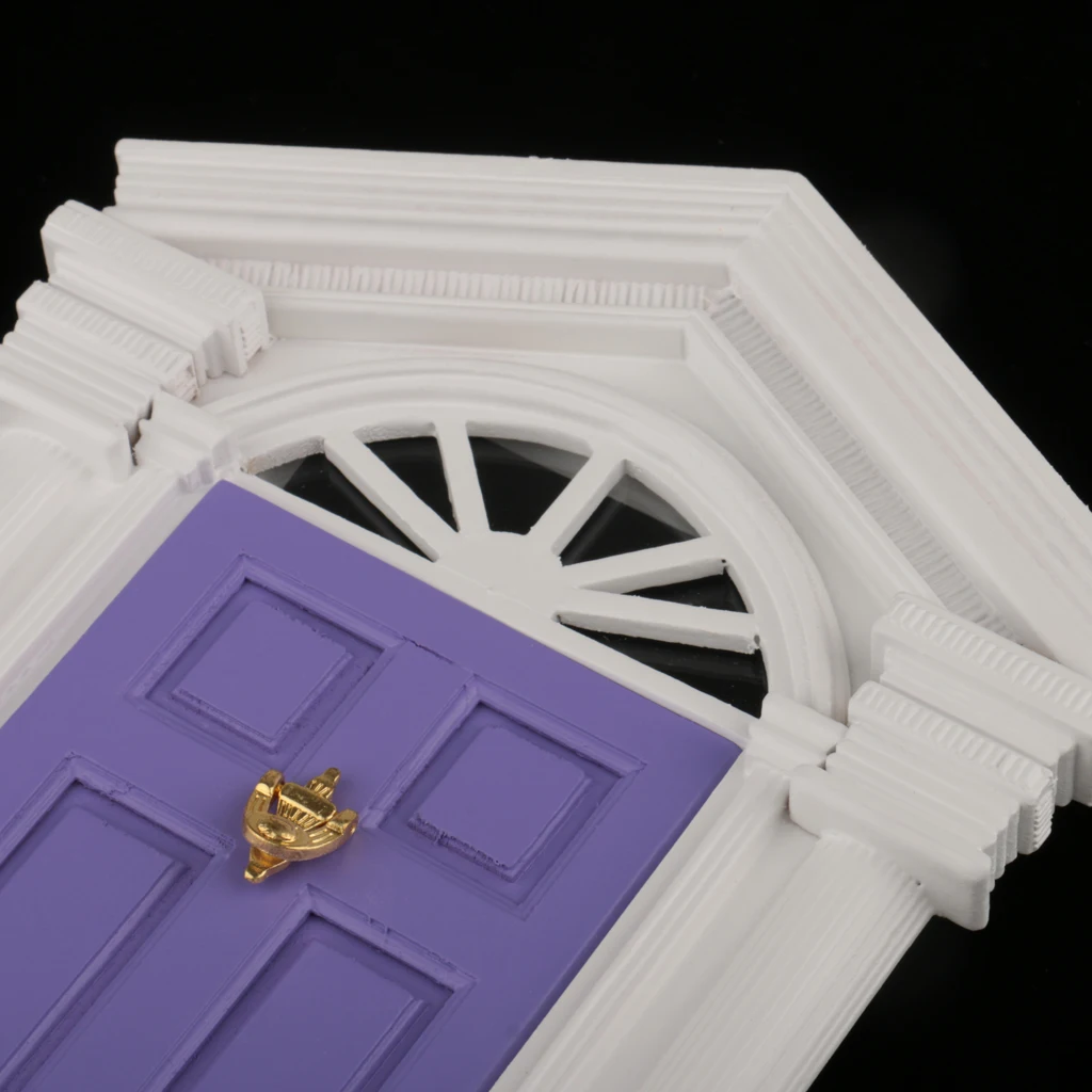 DIY 1:12 Dollhouse Miniature Wooden European-style Villa Gate Door 1/12 Doll House Decor Furniture Toys for Children Kids Gift