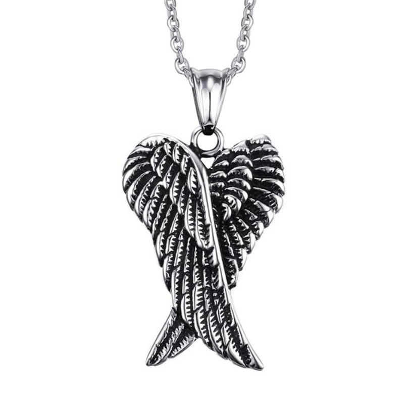 Men Necklaces Stainless Steel Gothic Vintage Double Angel Wings Pendant Collier Kolye Mens Fashion Biker Jewelry 24"
Men Necklaces Stainless Steel Gothic Vintage Double Angel Wings Pendant Collier Kolye Mens Fashion Biker Jewelry 24"