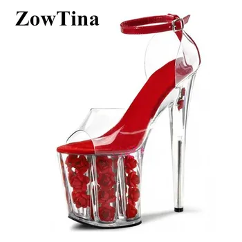 Women Transparent PVC Sandals 20cm High Heels Ladies Shoes Ankle Strap Platform Summer Sandalias Mujer Shoes Woman Stilettos
Women Transparent PVC Sandals 20cm High Heels Ladies Shoes Ankle Strap Platform Summer Sandalias Mujer Shoes Woman Stilettos
