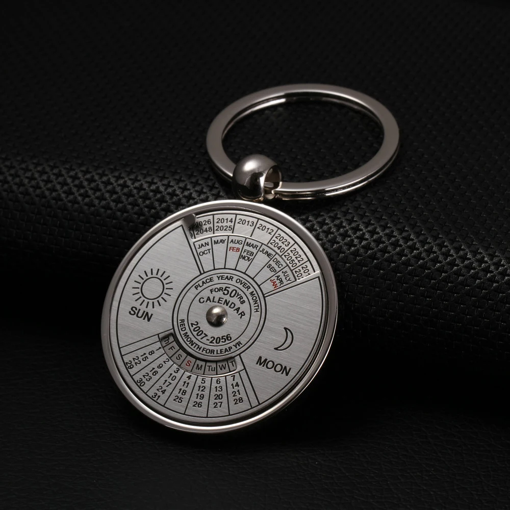1 pc Creative gift Metal 50 years Rotatable Perpetual Calendar Car keychain key chain key ring 5127
1 pc Creative gift Metal 50 years Rotatable Perpetual Calendar Car keychain key chain key ring 5127