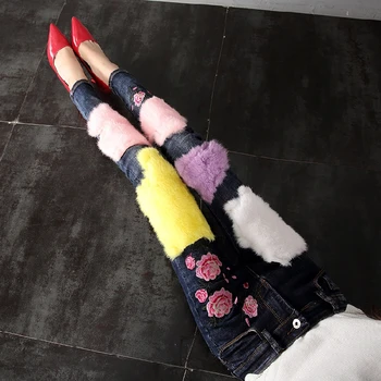 European 2018 Winter New High-grade Rabbit Hair Jeans Women Fashion Embroidered Slim Small Feet Pencil Denim Pants Trousers
European 2018 Winter New High-grade Rabbit Hair Jeans Women Fashion Embroidered Slim Small Feet Pencil Denim Pants Trousers