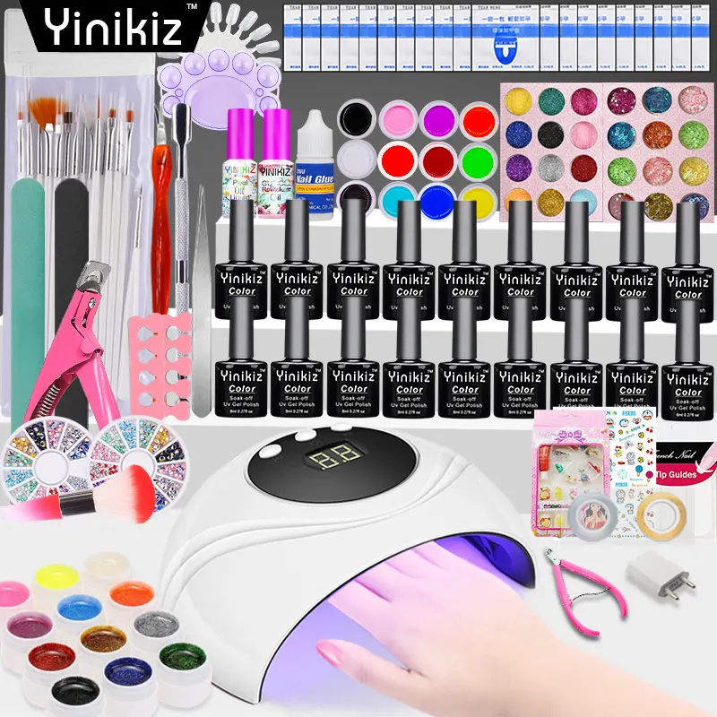 Yinikiz Nail Art Set UV Lamp Dryer Acrylic Rhinestone Gel Nail Polish Base&Top Coat Set Gel Varnish Lacquer Manicure Tools Kit
Yinikiz Nail Art Set UV Lamp Dryer Acrylic Rhinestone Gel Nail Polish Base&Top Coat Set Gel Varnish Lacquer Manicure Tools Kit