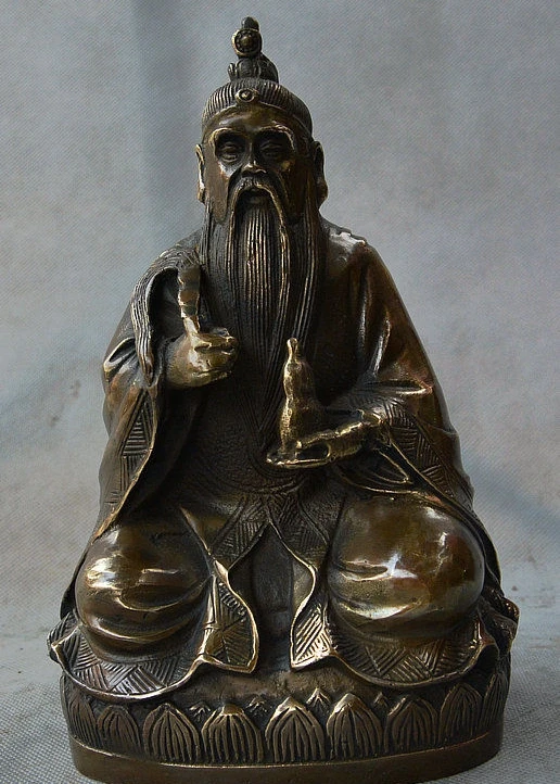 Old China Taoism Temple Pure Bronze Copper Taoism Lao-tzu LaoZi Statue Sculpture
Old China Taoism Temple Pure Bronze Copper Taoism Lao-tzu LaoZi Statue Sculpture