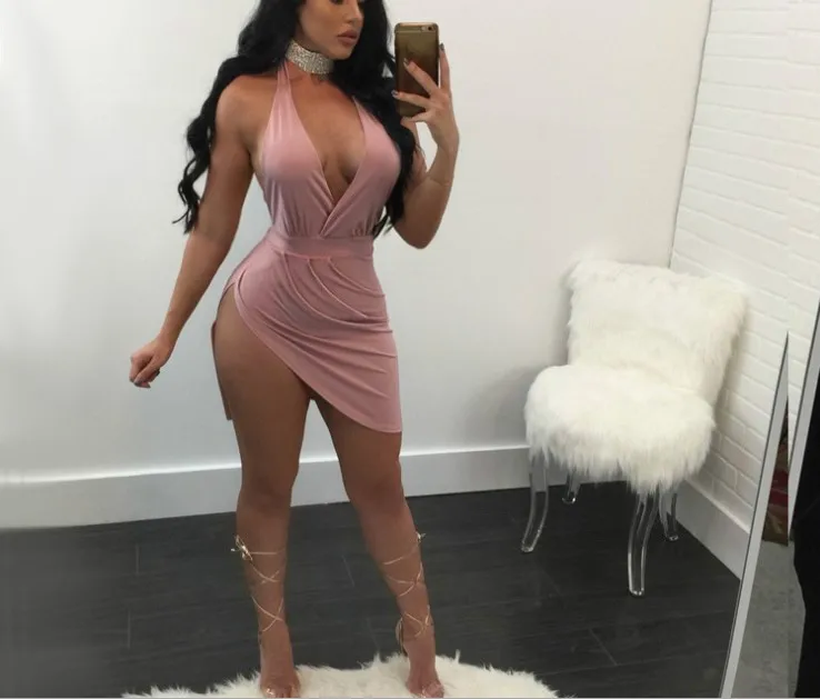 2019 Summer Women's Dress V-neck Halter Dress Irregular High Open Sleeveless Dress
2019 Summer Women's Dress V-neck Halter Dress Irregular High Open Sleeveless Dress