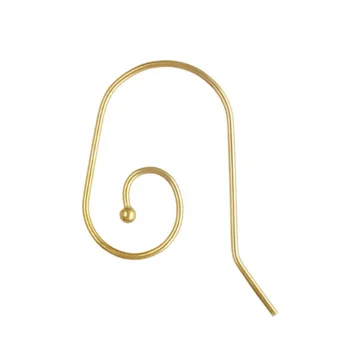 Gold filled earring hook ball Loop whirlpool-shaped ear hook earrings with beads S not fade 24*18mm 2pairs
Gold filled earring hook ball Loop whirlpool-shaped ear hook earrings with beads S not fade 24*18mm 2pairs