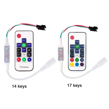 WS2811 and WS2812B DC5-12V 14keys 17keysWireless RF Led RGB Controller 300 kinds of changes Digital Color LED Pixel Strip module
WS2811 and WS2812B DC5-12V 14keys 17keysWireless RF Led RGB Controller 300 kinds of changes Digital Color LED Pixel Strip module
