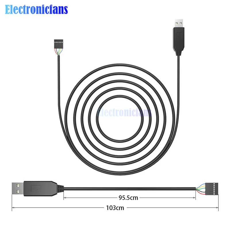 

6Pin FTDI FT232RL USB to TTL UART Serial Wire Adapter RS232 Download Cable Module LED Indicator 3.3/5V for Arduino