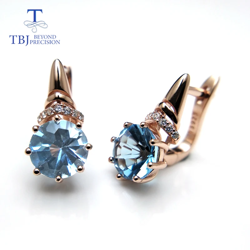 TBJ,2019 new Natural Sky blue topaz football cutting round 8mm 4.6 gemstone clasp earring 925 sterling silver jewelry rose gold
TBJ,2019 new Natural Sky blue topaz football cutting round 8mm 4.6 gemstone clasp earring 925 sterling silver jewelry rose gold
