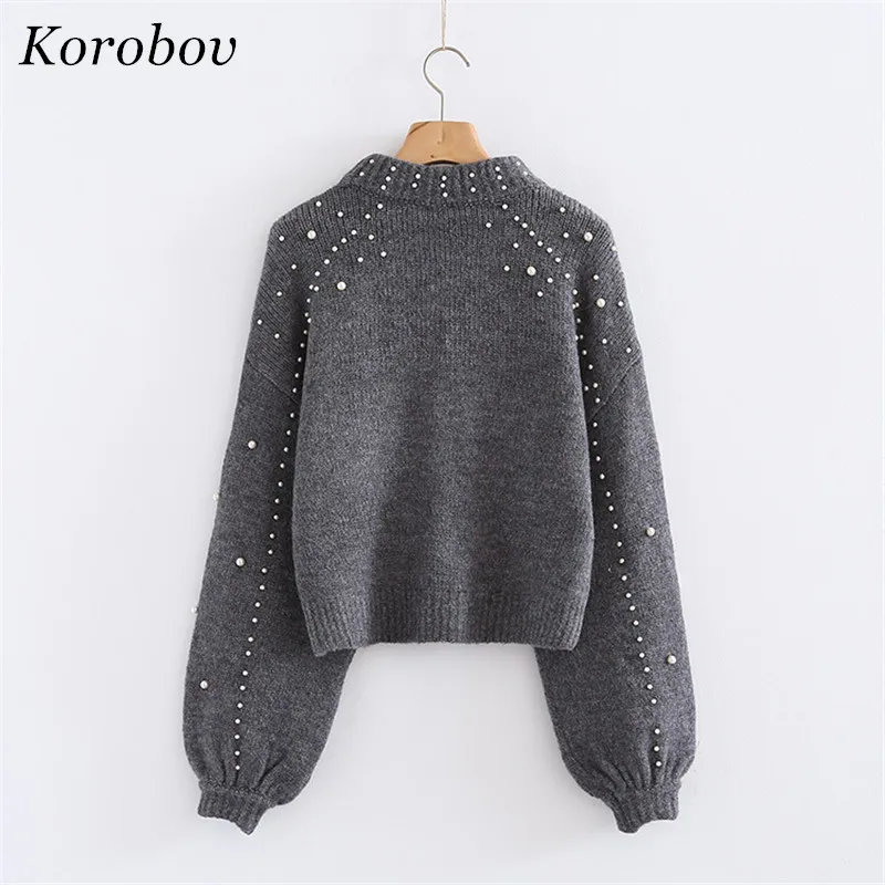 Korobov 2019 Auttum Winter New Sweater Pearls Beading Sueter Female O-Neck Chic Women Pullover Tops Long Sleeve Knitwear 75902
Korobov 2019 Auttum Winter New Sweater Pearls Beading Sueter Female O-Neck Chic Women Pullover Tops Long Sleeve Knitwear 75902