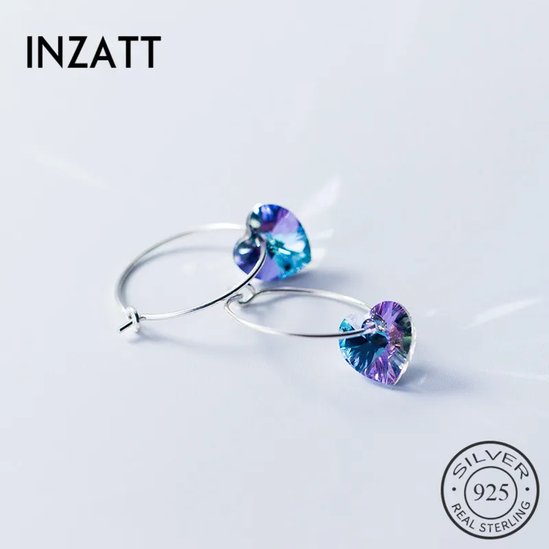 INZATT 100% 925 Sterling Silver Color gradient Heart Stone Bohemia Hoop Earrings For Women Fashion Jewelry 2018 Cute Gift
INZATT 100% 925 Sterling Silver Color gradient Heart Stone Bohemia Hoop Earrings For Women Fashion Jewelry 2018 Cute Gift