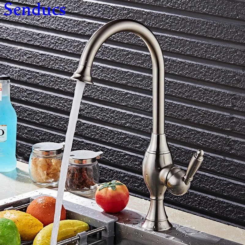 Senducs Quality Brushed Kitchen Sink Faucet 360 Degree Rotation Hot Cold Kitchen Faucet Quality Brass Hot Cold Kitchen Mixer Tap
Senducs Quality Brushed Kitchen Sink Faucet 360 Degree Rotation Hot Cold Kitchen Faucet Quality Brass Hot Cold Kitchen Mixer Tap